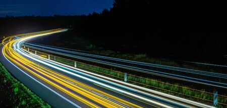 lights of cars with nightの写真素材