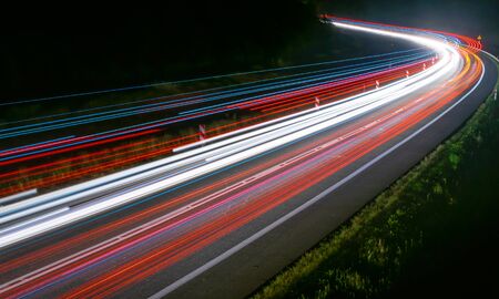 lights of cars with nightの写真素材