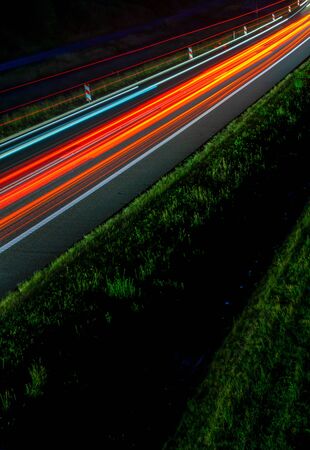 lights of cars with nightの写真素材