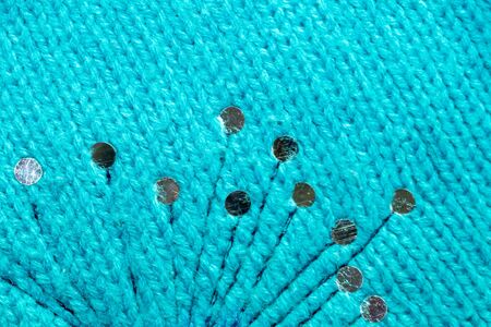 blue cotton material with visible texture. backgroundの写真素材