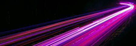 lights of cars with night. long exposure