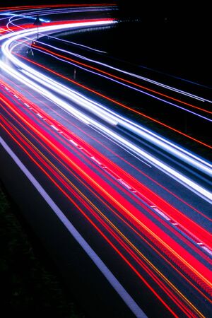 lights of cars with night. long exposureの写真素材