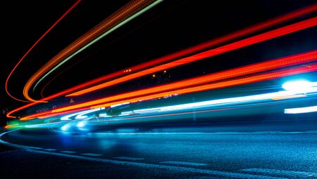 lights of cars with nightの写真素材