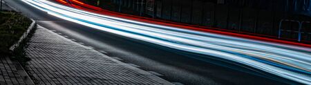 lights of cars with nightの写真素材