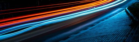 lights of cars with nightの写真素材