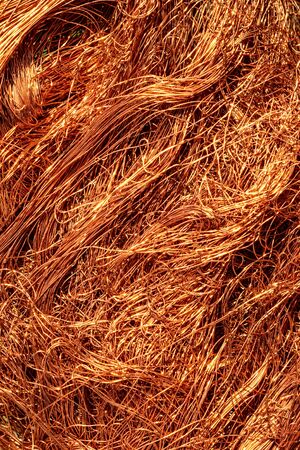 copper wires with visible details. background or textureの写真素材