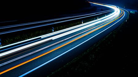 lights of cars with nightの写真素材