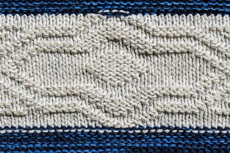 white and blue wool material with visible details