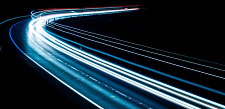 lights of cars with nightの写真素材