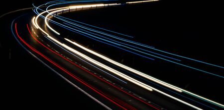 lights of cars with nightの写真素材