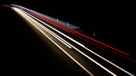 lights of cars with nightの写真素材