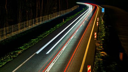 lights of cars with nightの写真素材