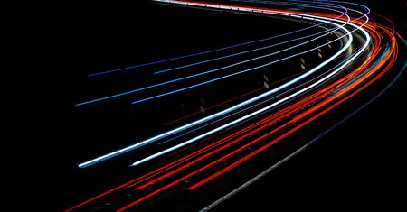 lights of cars with nightの写真素材