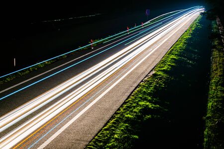 lights of cars with nightの写真素材