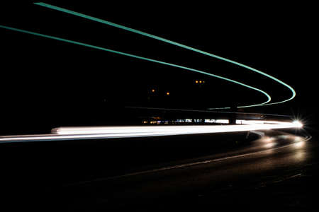 lights of cars with nightの写真素材