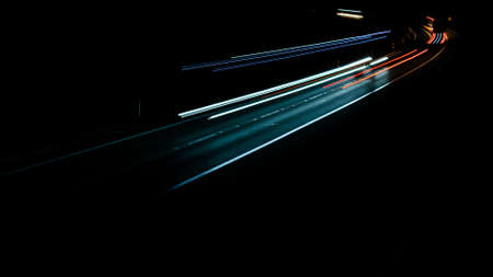 lights of cars with nightの写真素材