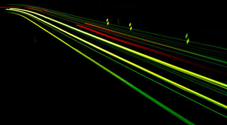lights of cars at nightの写真素材