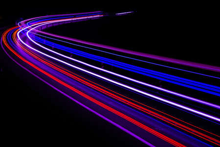 lights of cars with nightの写真素材