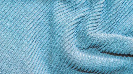 blue cotton texture material. macro photoの写真素材