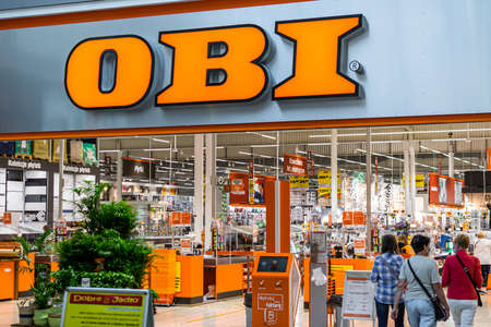 Czeladz, Poland -31.07.2020- Obi construction supermarket in Czeladzのeditorial素材