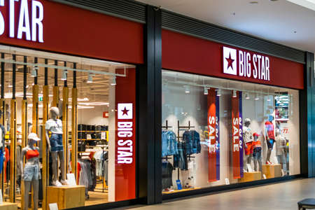 Czeladz, Poland -31.07.2020- Big Star clothing store in Czeladzのeditorial素材