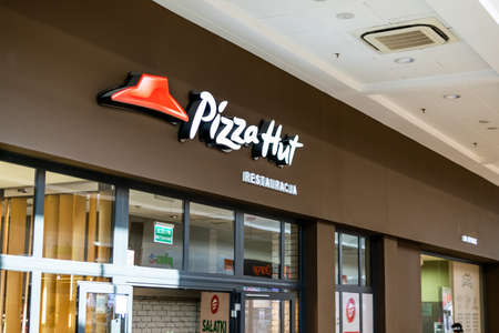 Czeladz, Poland -31.07.2020- Pizzahut restaurant in Czeladzのeditorial素材
