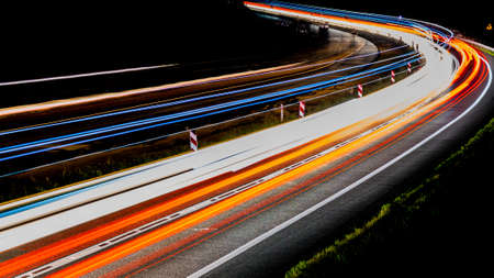 lights of cars with nightの写真素材