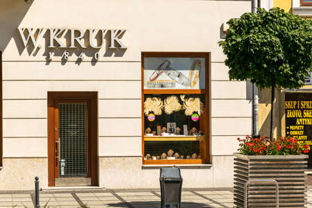 Czestochowa, Poland - August 2, 2020 - W. Kruk jewelry store in Czestochowaのeditorial素材