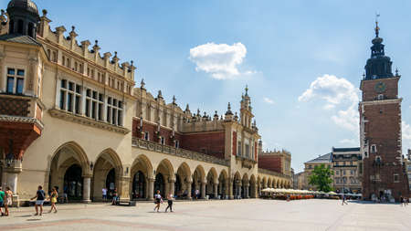 Krakow, Poland - 08/08/2020 - cloth halls in the Krakow marketのeditorial素材
