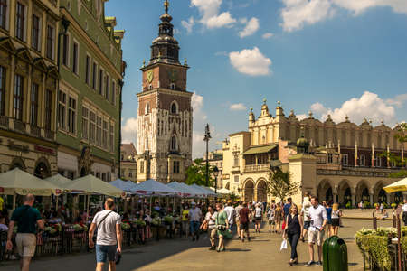 Krakow, Poland - 08/08/2020 - cloth halls in the Krakow marketのeditorial素材
