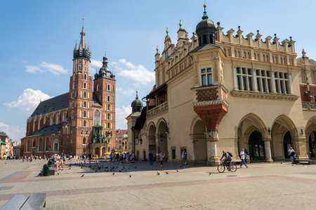 Krakow, Poland - 08/08/2020 - cloth halls in the Krakow marketのeditorial素材