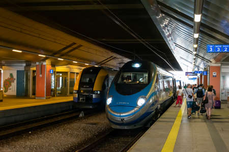 Krakow, Poland - 08/08/2020 - Pendolino train at the train station in Krakowのeditorial素材