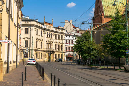Krakow, Poland - 08/08/2020 - historic streets in Krakowのeditorial素材