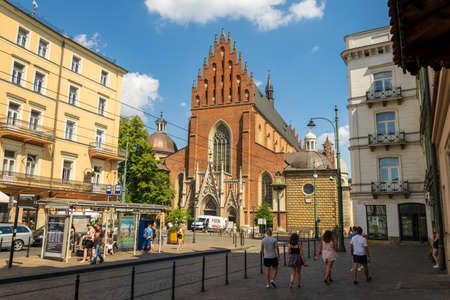 Krakow, Poland - 08/08/2020 - historic streets in Krakowのeditorial素材