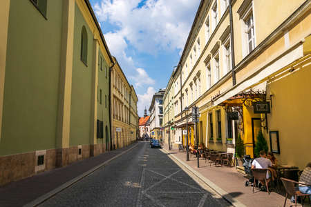Krakow, Poland - 08/08/2020 - historic streets in Krakowのeditorial素材