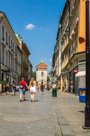 Krakow, Poland - 08/08/2020 - historic streets in Krakowのeditorial素材