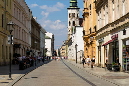 Krakow, Poland - 08/08/2020 - historic streets in Krakowのeditorial素材