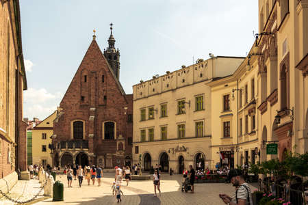 Krakow, Poland - 08/08/2020 - historic streets in Krakowのeditorial素材