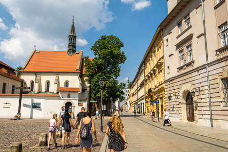Krakow, Poland - 08/08/2020 - historic streets in Krakowのeditorial素材