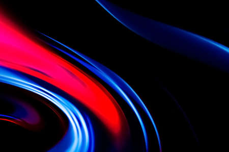 Abstract colorful lines on black backgroundの写真素材
