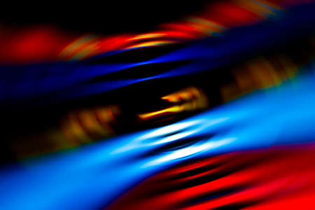 Abstract colorful lines on black backgroundの写真素材