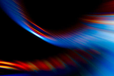 Abstract colorful lines on black backgroundの写真素材