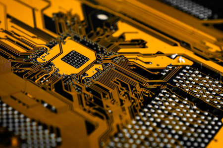 Electronic circuit board abstract background. computer hardware.の写真素材
