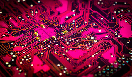 Electronic circuit board abstract background. computer hardware.の写真素材