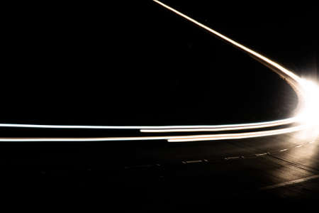 lights of moving cars at night. long exposureの写真素材
