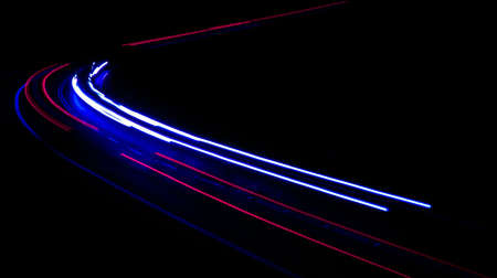 lights of moving cars at night. long exposureの写真素材