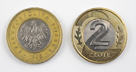 macro photo of the Polish 2 zloty coin