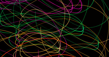 colored lines on a black background.texturaの写真素材