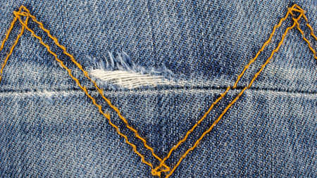 blue denim fabric with visible details. textura or background