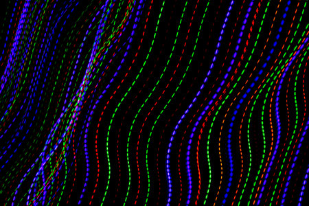 colored lines on a black background.の写真素材